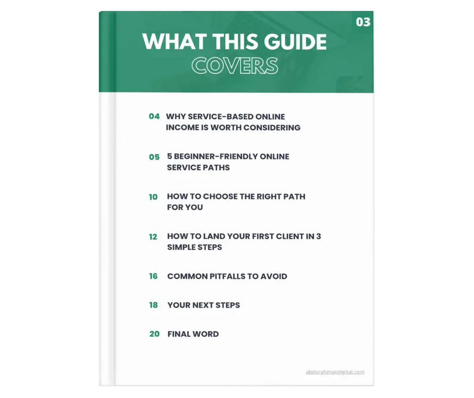 The Online Income Kickstart Guide - Contents V2 - Abdurahman Digital